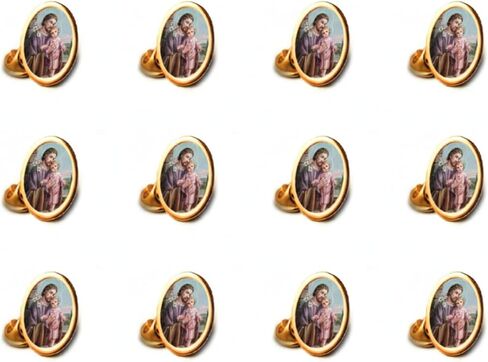 Saint Joseph Lapel Pin – Gold Tone | 0.75" Catholic Religious Pin | Patron of Families & Workers, Christian Devotional, Faith Jewelry, Spiritual Gift in Saudi Arabia
