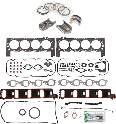 Evergreen SA-3129803111-2 Full Gasket Set Bearings Rings Compatible With/For 01-07 Chevrolet GMC 8.1L OHV in Saudi Arabia