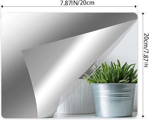 5PCS 20 * 20cm Peel and Stick on Mirror for Wall Mirrors Decorative, Toddlers for Kids Bedroom, Plastic Gym Frameless Door Small Adhesive Mirrors for Classroom Decor Stickers in Saudi Arabia