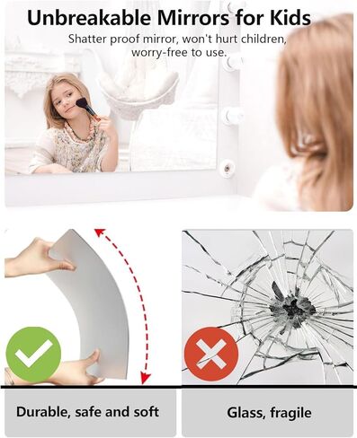 5PCS 20 * 20cm Peel and Stick on Mirror for Wall Mirrors Decorative, Toddlers for Kids Bedroom, Plastic Gym Frameless Door Small Adhesive Mirrors for Classroom Decor Stickers in Saudi Arabia