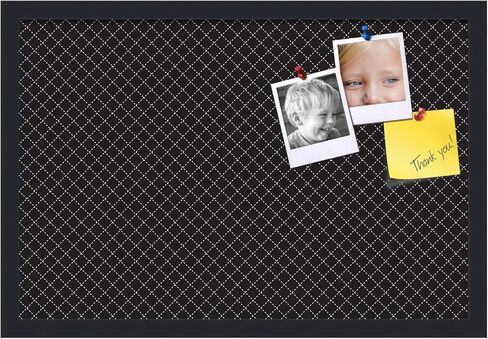 لوحة إعلانات من الفلين مقاس 24 × 16 بوصة من PinPix. تأتي هذه اللوحة ذات الإطار المزخرف بنمط ماسي بتصميم أسود وأسود ساتان. مثالي للمنزل أو ديكور المكتب أو المدرسة (PinPix-120) in Kuwait