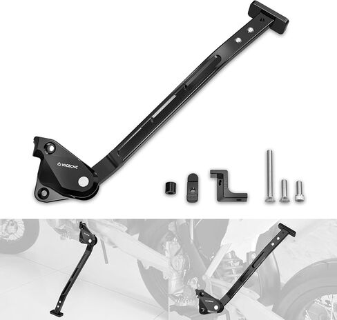 NICECNC حامل جانبي أسود للدراجات النارية متوافق مع KTM 300 SX 2023-24 250 SX 2017-2024 125 150 SX 2016-24 250 350 450 SX-F 2016-24، متوافق مع غاز الغاز MC125 MC250F MC450F 2021-24، انظر الإعداد in Kuwait