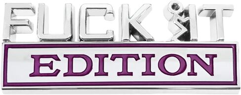 شعار Fuck It Edition للسيارة، ملصقات تزيين ممتص الصدمات للسيارات، شارة ملصق جانبي للمركبة ثلاثية الأبعاد، ملحقات خارجية عالمية للسيارة (فضي وأسود) in Saudi Arabia
