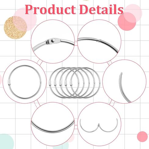 40 Pack 3 Inch Loose Leaf Binder Rings Metal Book Rings Extra Large Bulk Steel Office Book Keychain Key Metal Rings for Home Office Index Cards Receipts Photos Files Paper Rings in Saudi Arabia