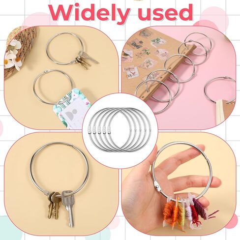 40 Pack 3 Inch Loose Leaf Binder Rings Metal Book Rings Extra Large Bulk Steel Office Book Keychain Key Metal Rings for Home Office Index Cards Receipts Photos Files Paper Rings in Saudi Arabia
