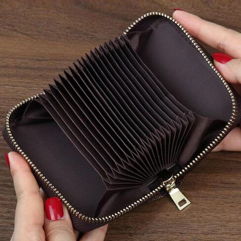 Wallet women, women's zipper credit card wallet, accordion card holder clip, keychain, business card holder in Saudi Arabia