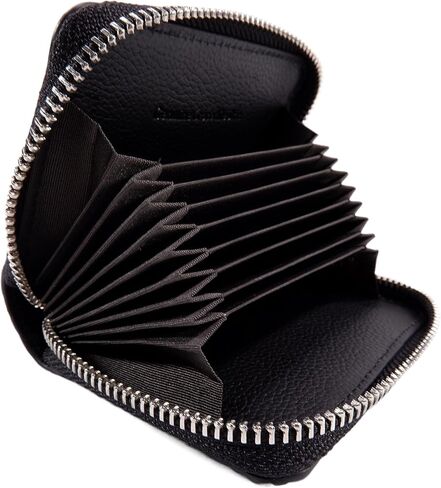 Genuine Crocodile Backbone Skin Leather Business Credit Card Holder Zip Around Wallet (Black) in Saudi Arabia