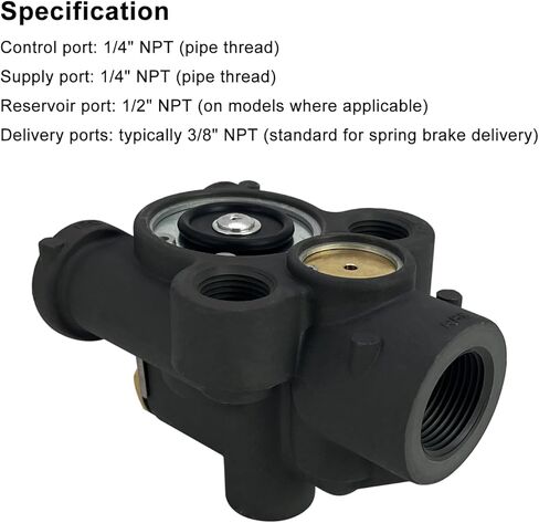 Trailer Air Spring Brake Valve-Tev Replace# 51301, 1/4" Supply & Control Ports, TEV Spring Brake Control, Anti-Lock, Corrosion Resistant in Saudi Arabia