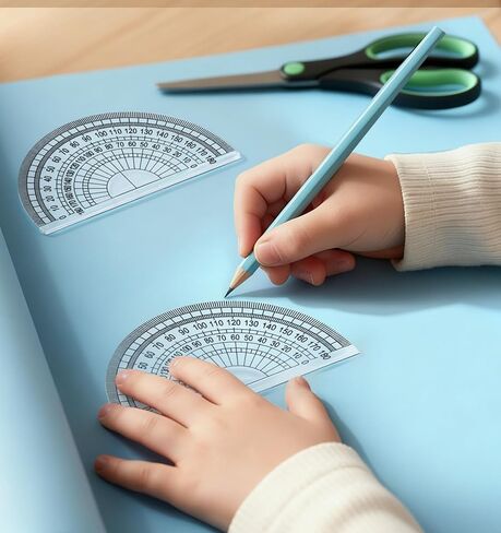 4 قطع منقلة للمدرسة، مجموعة منقلة شفافة 180 درجة، منقلة بلاستيكية شفافة مقاس 4 بوصات للهندسة، قياس الزاوية، مثالية للطلاب والمعلمين، ومكتب الرياضيات in Saudi Arabia