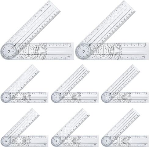 8 Pcs Plastic Goniometer Quick Protractor Clear Angle Finder Ruler with 7 Inch Arm Angle Measurement Tool for School Office Measuring Drawing Woodworking Designers Architects Students Work in Saudi Arabia