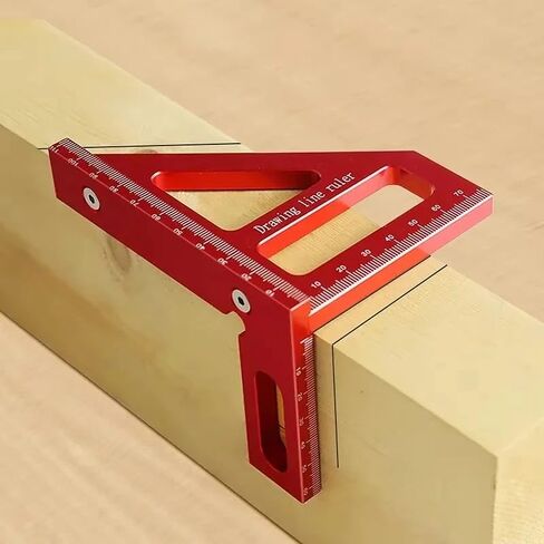 pc Heavy-Duty Aluminum Alloy Miter Triangle Ruler - 45°/90° Angle Protractor with Precision Measurement in Saudi Arabia