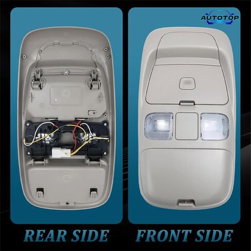 وحدة تخزين وحدة التحكم بإضاءة القبة العلوية باللون البيج FIT 1998-2001 Dodge Ram 1500 2500 3500، مجموعة مصابيح الخريطة العلوية مع LED متكامل، تحل محل 55350657 SN96TL2AA (بدون فتحة سقف) in Saudi Arabia