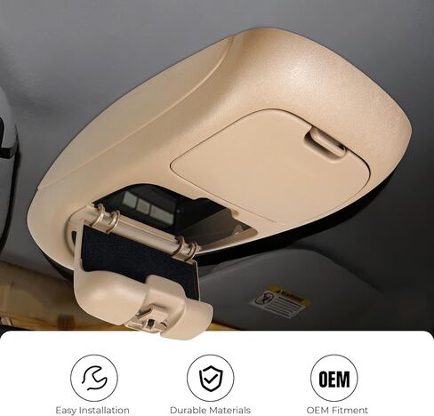 Overhead Console Assembly with Sunglasses Holder and Storage Cover, Without Sunroof, Tan Compatible with Ford F250, F350, F450, F550 Super Duty 2002-2004 Replaces # 2C3Z-25519A70-AAB in Saudi Arabia
