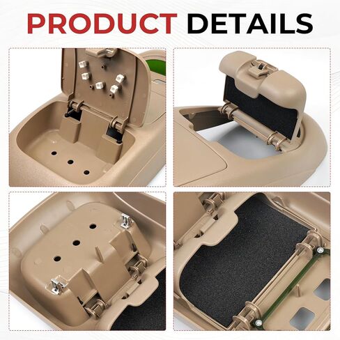 Overhead Console Assembly with Sunglasses Holder and Storage Cover, Without Sunroof, Tan Compatible with Ford F250, F350, F450, F550 Super Duty 2002-2004 Replaces # 2C3Z-25519A70-AAB in Saudi Arabia