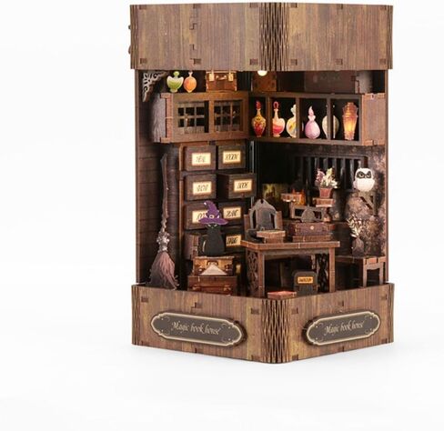 مجموعة زوايا الكتب الخشبية ثلاثية الأبعاد DIY - ديكور المنزل المصغر من Grimm Cottage (BV02-003) in Kuwait