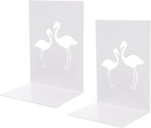 2pcs Cartoon Flamingo Metal Bookends Iron Art Book Organizer Decorative Book Holders for Office Desk and ’ Room in Saudi Arabia