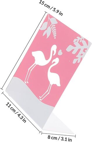 Flamingo Iron Art Bookends 2pcs Cartoon Metal Book Stoppers for Office and Home Desktop Book Organizer in Saudi Arabia