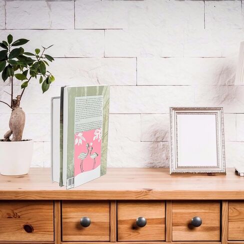 Flamingo Iron Art Bookends 2pcs Cartoon Metal Book Stoppers for Office and Home Desktop Book Organizer in Saudi Arabia