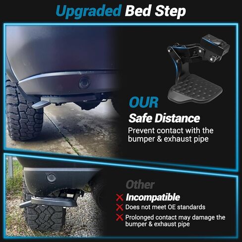 خطوة السرير الخلفي، خطوة الباب الخلفي المصد القابل للسحب لـ Dodge Ram 1500 2024 2025 2026، خطوات السرير الخلفية للشاحنة، تحل محل 82216597AC in Saudi Arabia