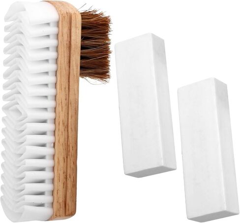 Suede Shoe Brush and Eraser Kit, 2-in-1 Suede Cleaning Brush with 2 Erasers Practical Shoes Cleaning Tools for Nubuck Boots Bags Sofa Purses in Saudi Arabia