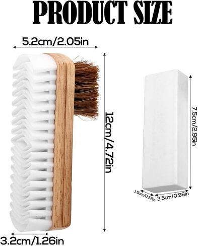 Suede Shoe Brush and Eraser Kit, 2-in-1 Suede Cleaning Brush with 2 Erasers Practical Shoes Cleaning Tools for Nubuck Boots Bags Sofa Purses in Saudi Arabia