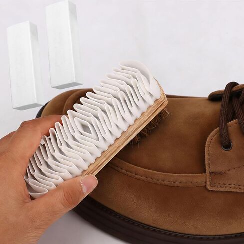 Suede Shoe Brush and Eraser Kit, 2-in-1 Suede Cleaning Brush with 2 Erasers Practical Shoes Cleaning Tools for Nubuck Boots Bags Sofa Purses in Saudi Arabia