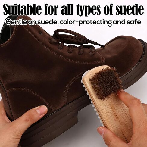 Suede Shoe Brush and Eraser Kit, 2-in-1 Suede Cleaning Brush with 2 Erasers Practical Shoes Cleaning Tools for Nubuck Boots Bags Sofa Purses in Saudi Arabia