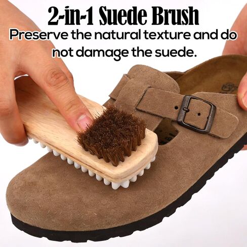 Suede Shoe Brush and Eraser Kit, 2-in-1 Suede Cleaning Brush with 2 Erasers Practical Shoes Cleaning Tools for Nubuck Boots Bags Sofa Purses in Saudi Arabia
