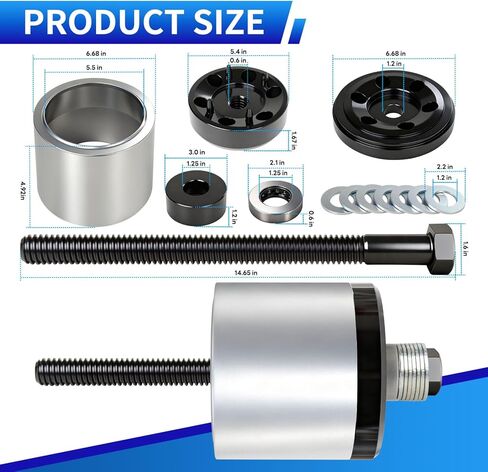 أداة تركيب جلبة مطورة S-24736 متوافقة مع Hendrickson S-24736،TRB5914-T لمجموعة Hendrickson Vantraax الضيقة الكاملة للبطانة الضيقة استبدال S-24736 TRB5914-T in Kuwait