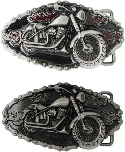 Ximimark 2 pcs Stylish Motorcycle Belt Buckle - Perfect Accessory for Bikers and Fashion Enthusiasts in Saudi Arabia