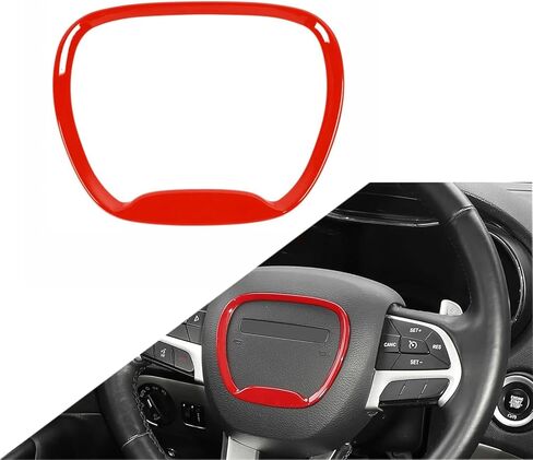Central Control Steering Button Frame Trim Car Interior Decoration Accessories Compatible with Dodge Challenger Durango Charger 2015-2025 for Men Women (Red) in Saudi Arabia