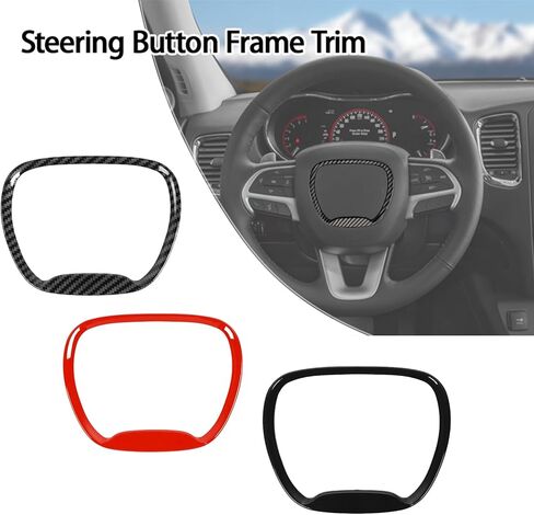 Central Control Steering Button Frame Trim Car Interior Decoration Accessories Compatible with Dodge Challenger Durango Charger 2015-2025 for Men Women (Red) in Saudi Arabia