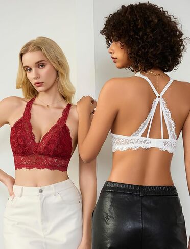 Avidlove Lace Bralettes for Women Wireless Unpadded Bras Racerback Cami Tops Basic Sexy Strappy Everyday Lingerie in Saudi Arabia