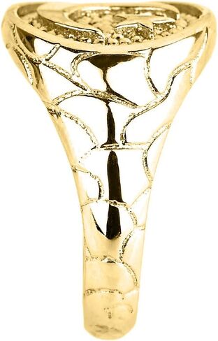 خاتم هلال ونجمة إسلامي من الذهب الأصفر عيار 10 قيراط للرجال in Kuwait