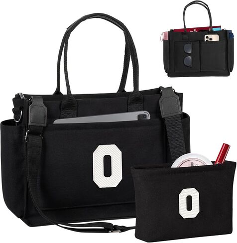 Birthday Gifts for Women, Initial Tote Bag with Makeup Bag, Teen Girl Gifts Trendy Stuff, Easter Basket Stuffers in Kuwait