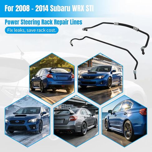 لخطوط إصلاح رف التوجيه الكهربائي Subaru WRX STI لعام 2008-2014، مجموعة خط نقل هيدروليكي معدني، محرك اليد اليسرى فقط، لا يناسب محرك اليد اليمنى in Kuwait