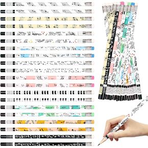 Fancy Land 50 PCS Music Pencils Music Note Wooden Pencil with Eraser Classroom School Teacher Award for Kids in Kuwait