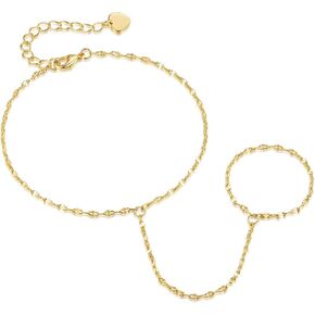 14K Gold Bracelets for Women 14K Gold Hand Chain for Women Rings Bracelet Hand Chain Unique Design with Refined Sparkle Womens Bracelets in Saudi Arabia