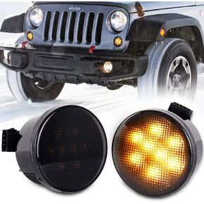 JK LED Turn Signal Lights Smoked Lens Parking Turn Signal Lights Function for 2007-2018 Jeep Wrangler JK & Wrangler Unlimited JKU in Kuwait