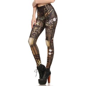 Women Steampunk Retro Leggings Comic Cosplay Punk Print Polyester Gothic Trousers Capris Pants S-4XL Plus Size in Kuwait