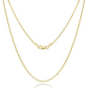 سلسلة ذهبية عيار 14 قيراط للنساء قلادات ذهبية عيار 14 قيراط للنساء قلادة مشبك ورق عصرية 1.7 ملم للنساء سلاسل للرجال جمالية بسيطة مع قلادة بمظهر أنيق للرجال in Kuwait
