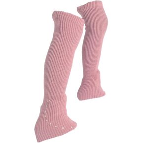 Figure Skating Leg Warmers Soft Knitting Long Leg Warmers Over Knee Footless Socks Comfortable Design Lightweight Material Suitable for Ice Skating Ba, Pink in Saudi Arabia