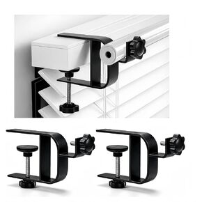 Inside Mount Curtain Rod Bracket for Blinds, No Drill Blind Adapter, Easy 1-Min Tool-Free Install, No Wall Damage, Adjustable 0.8–2.2" Headrail, Fits 1" Rod, for Apartments & Rentals, Black, 2 Pack in Saudi Arabia