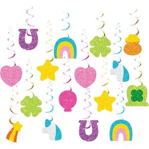 JarThenaAMCS 20 قطعة ديكور عيد القديس باتريك، دوامات معلقة، حلية محظوظة، مستلزمات سقف للمنزل الداخلي والخارجي، مستلزمات ديكور المكتب in Kuwait