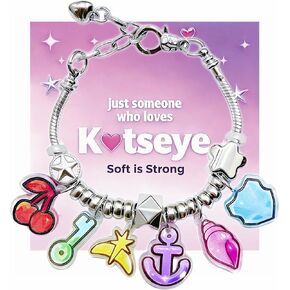 أساور مستوحاة من KATSEYE Merch for Fans، Guardian Shield، Limitless Key، Stellar Tiara، Dual Cherry، Dream Anchor، غلاف مهدئ مع بطاقة وردية على طراز K-pop لهدايا الحفلات الموسيقية in Kuwait