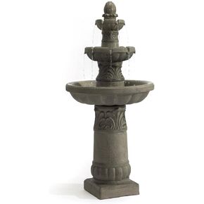 Amiva 52" Outdoor LED Water Fountain, 3-Tier Floor-Standing Cascading Fountain with Pump, Large Resin Waterfall for Garden, Patio, Yard & Home Décor. in Saudi Arabia