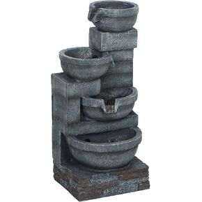 Four-Tier Outdoor Water Fountain with LED Lights and Adjustable Water Flow in Kuwait