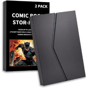 2-Pack Comic Book Stor-Folio - Portable Comic Books Storage Box with Strong Magnetic Closure,Exquisite Comics Book Case for Current,Silver Age,Regular Comics Books in Kuwait