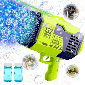 Bubble Gun, 132 Holes 35000+ Bubble Per Minute Bubble Blower for Toddlers Adults Bubble Machine for Outdoor Indoor Wedding Party Favors (Pink) in Saudi Arabia