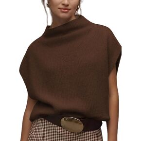 سترة نسائية متماسكة مضلعة بدون أكمام برقبة وهمية قطعة علوية لطيفة غير رسمية لملابس الربيع والصيف 2026 in Kuwait